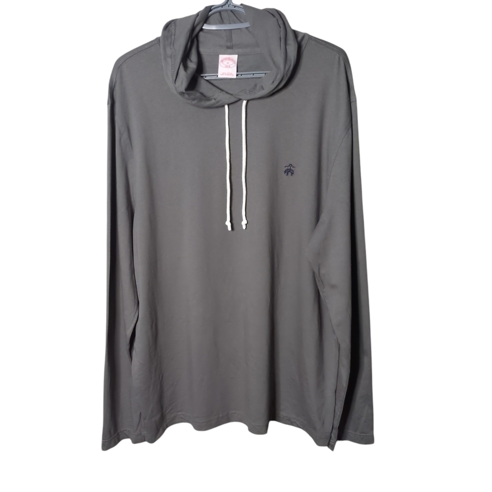 Brooks Brothers Gray Hooded Long Sleeve Shirt Size XL - Picture 1 of 5
